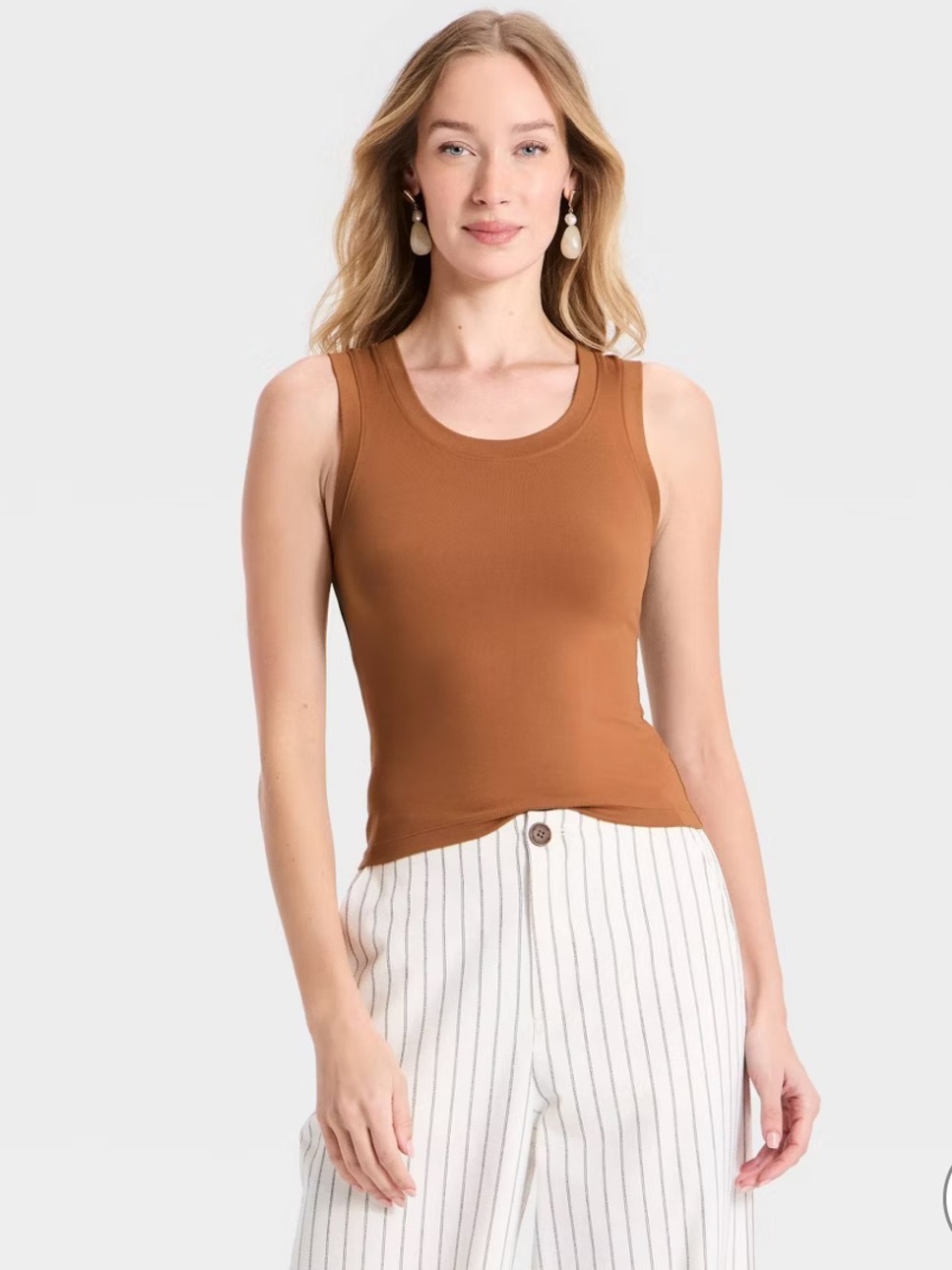 A New Day Women Small Slim Fit Tank Top Rust size Small